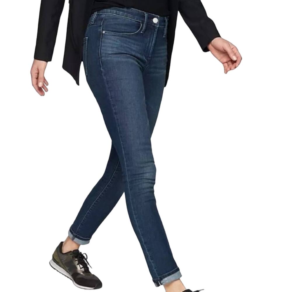 Athleta Sculptek Skinny Medium Wash Stretch Denim Blue Jeans Size 4 Mid Rise